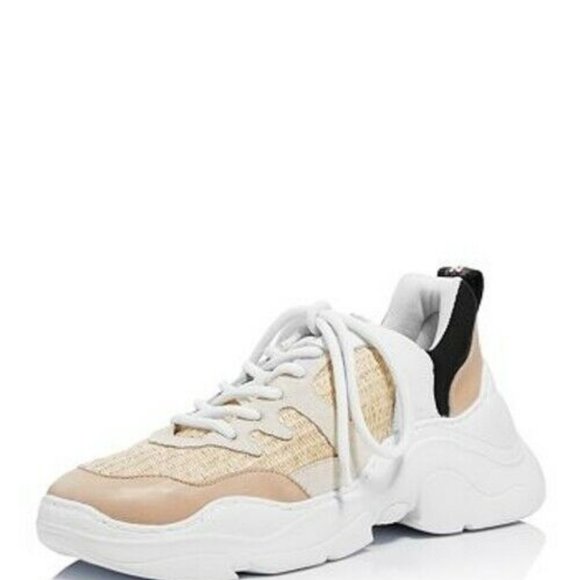 Schutz Womens Jackye Fashion Sneakers Shoes Beige S2057600050009 Low Top 6 B New - Picture 1 of 8